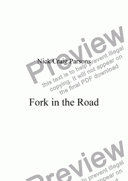 page one of Fork in the Road