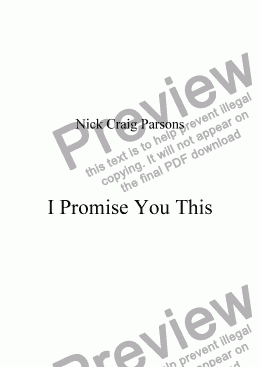 page one of I Promise You This