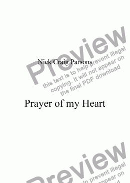 page one of Prayer of my Heart