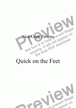 page one of Quick on the Feet