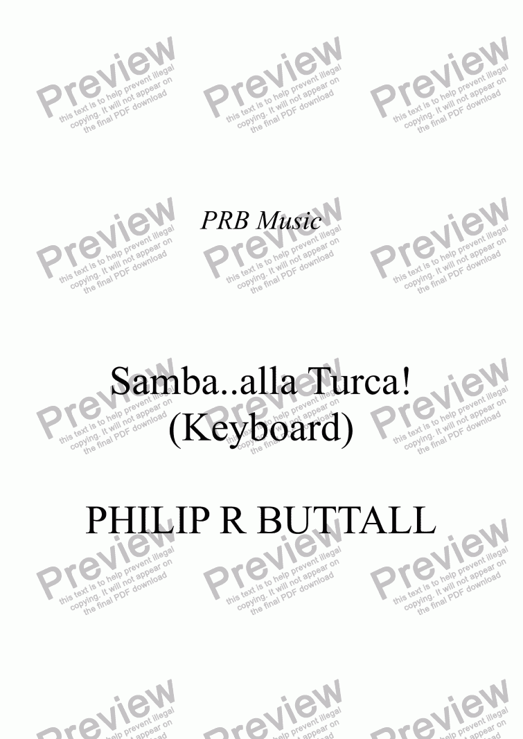 page one of Samba..alla Turca! (Keyboard)