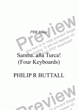 page one of Samba..alla Turca! (Four Keyboards)