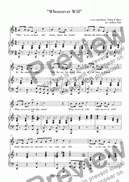 page one of Whosoever Will - Voice