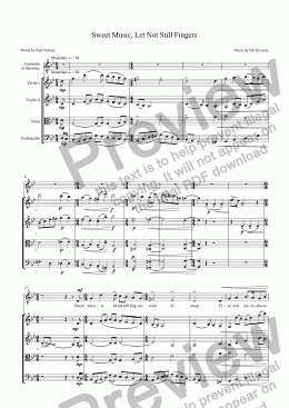 page one of Sweet Music, Let Not Still Fingers