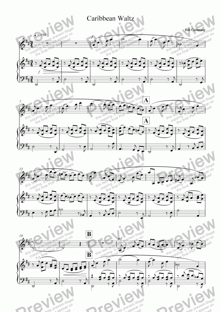 page one of Caribbean Waltz