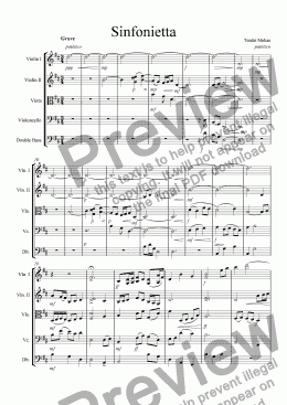 page one of Sinfonietta