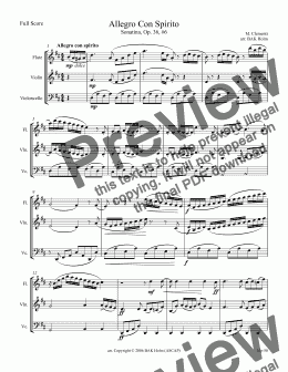 page one of Allegro Con Spirito (flute, violin, and cello)
