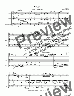 page one of K563-Adagio (flute,violin,cello) Mozart