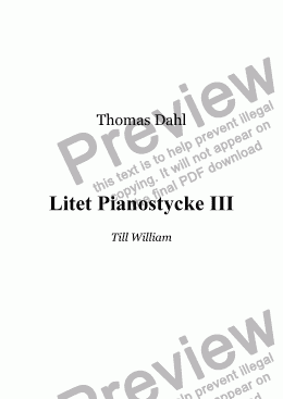 page one of Litet Pianostycke III