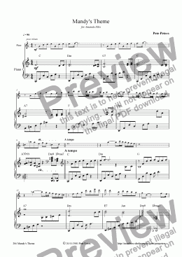 page one of Mandy's Theme [solo inst+pno]