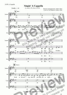 page one of Singin’ A Cappella