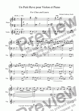 page one of Un Petit Reve pour Clarinet et Piano