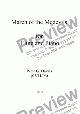 page one of March of the Medevils for Flute and Piano