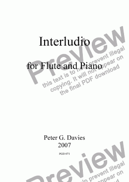 page one of Interludio for Flute and Piano