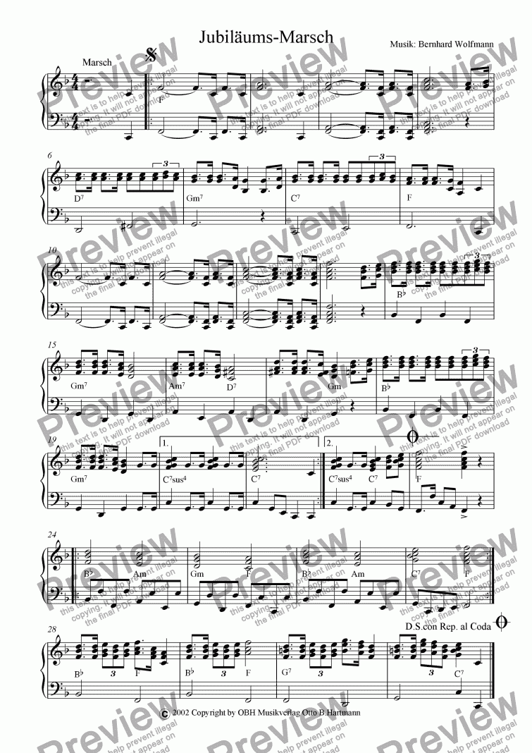page one of Jubilaeums-Marsch