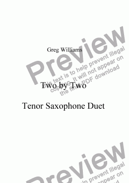 page one of  Tenor Sax Duet-Two by Two 