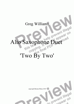 page one of Alto Sax Duet - Two By Two