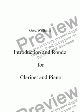page one of Introduction and Rondo for Clarinet and Piano