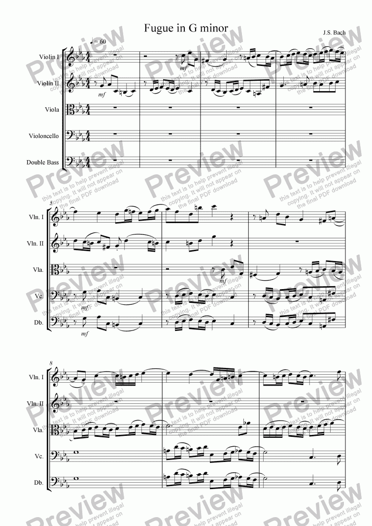 page one of Fugue in C minor