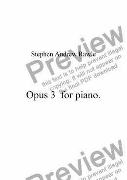 page one of Opus 3 for piano.