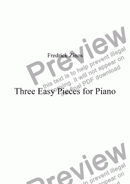 page one of Three Easy Pieces for Piano