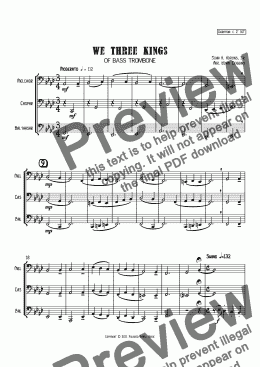 page one of We Three Kings of Bass Trombone