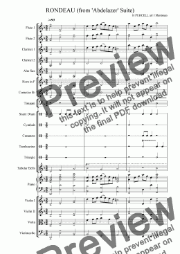 page one of PURCELL- Rondeau from ’Abdelazer’ Suite (arranged for training orchestra)