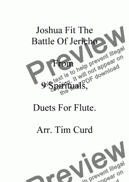page one of Joshua Fit The Battle Of Jericho. Flute Duet