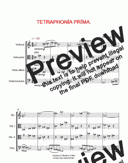 page one of TETRAPHONÍA PRÍMA pro violíno, vióla prióri, vióla áltera et violonúnculo