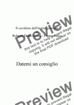 page one of Datemi un consiglio