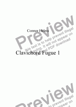 page one of Clavichord Fugue 1