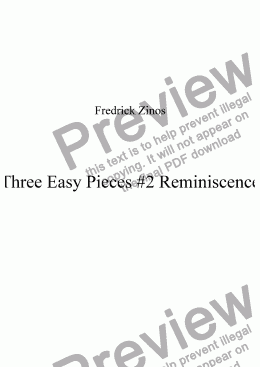page one of Three Easy Pieces #2 Reminiscence
