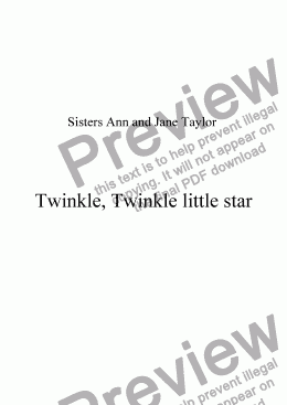 page one of Twinkle, Twinkle little star