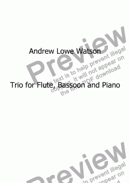 page one of Trio for Flute, Bassoon and Piano