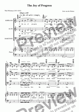 page one of The Joy of Progress (juvenilia, choir SAB)