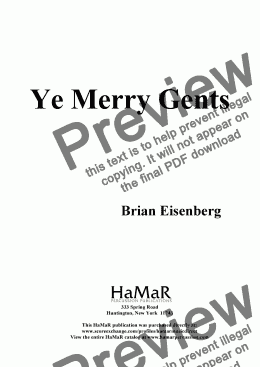 page one of YE MERRY GENTS