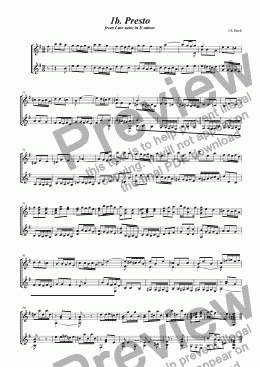 page one of Prelude from Bach's Lute Suite in E minor