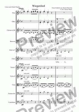 page one of Schubert - Wiegenlied for Choir (SATB) & Orchestra