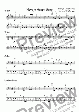 page one of Navajo Happy Song