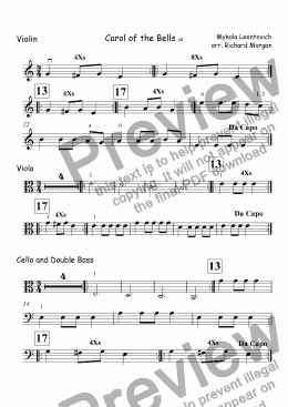page one of Carol of the Bells