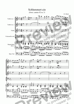 page one of Schlummert ein (Bach)