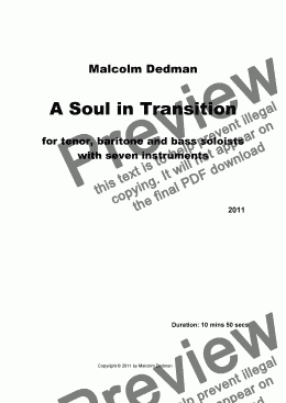 page one of A Soul in Transition