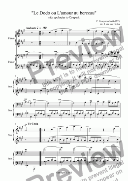 page one of Le Dodo ou L’amour au berceau (piano 4-hands)