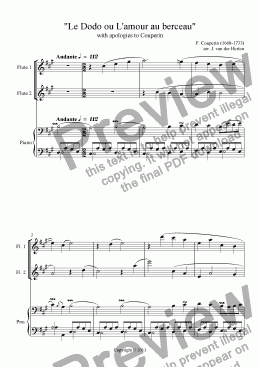 page one of Le Dodo ou L’amour au berceau (flute duet + piano)