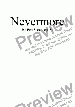 page one of Nevermore