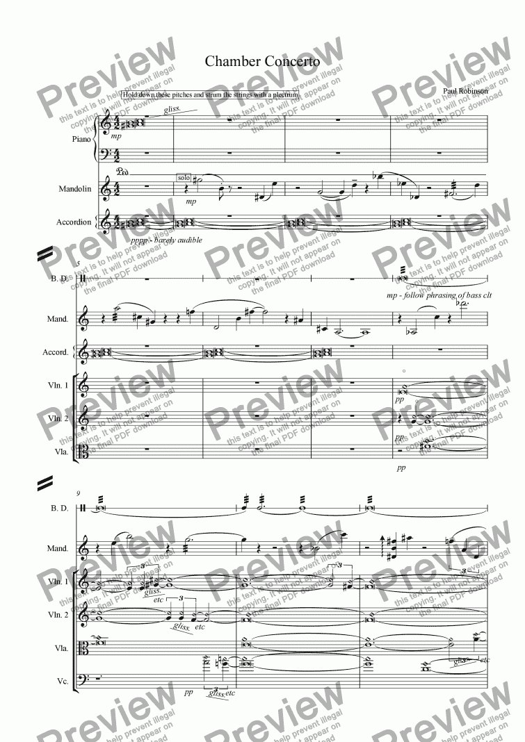 page one of Chamber Concerto