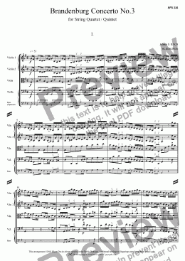 page one of Brandenburg Concerto No.3 - 1. Allegro