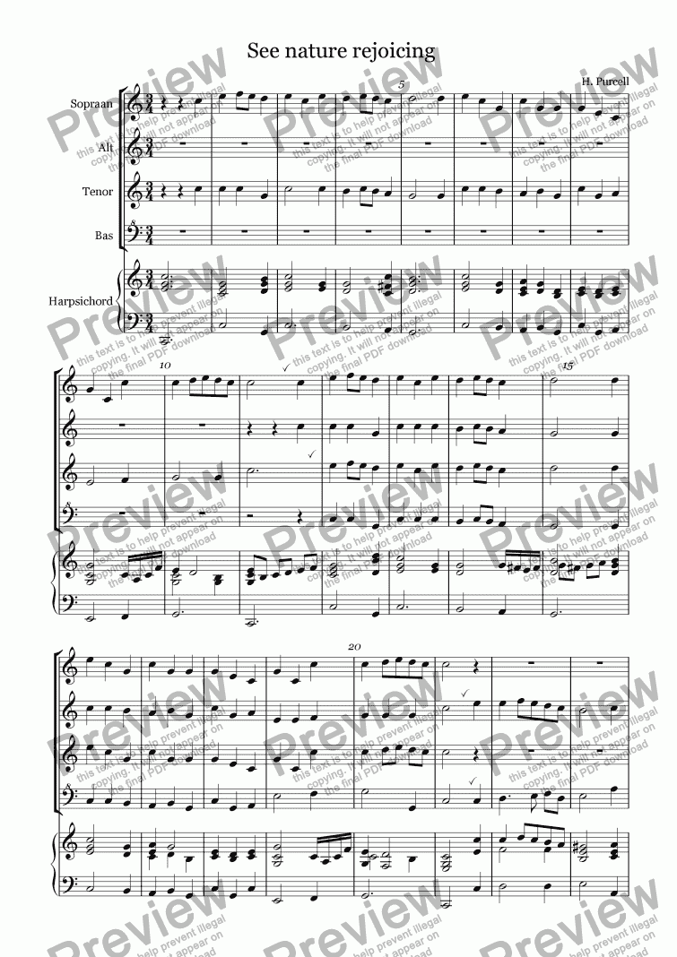 page one of See nature rejoicing (Purcell)