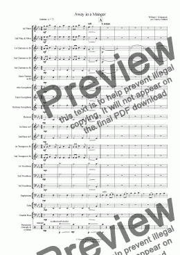 page one of Away in a Manger (Wind Band)