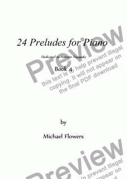 page one of Preludes for Piano ~ Book 4